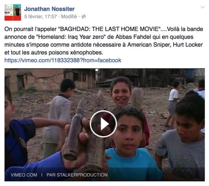 Commentaire du réalisateur américain Jonathan Nossiter تعليق المخرج الأميركي العالمي جوناثان نوسيتر 