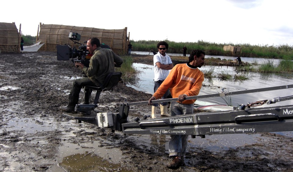 Abbas Fahdel on the set of Dawn of the Word