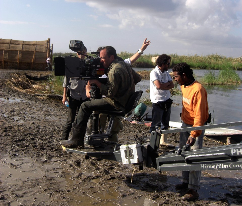 Abbas Fahdel on the set of Dawn of the Word