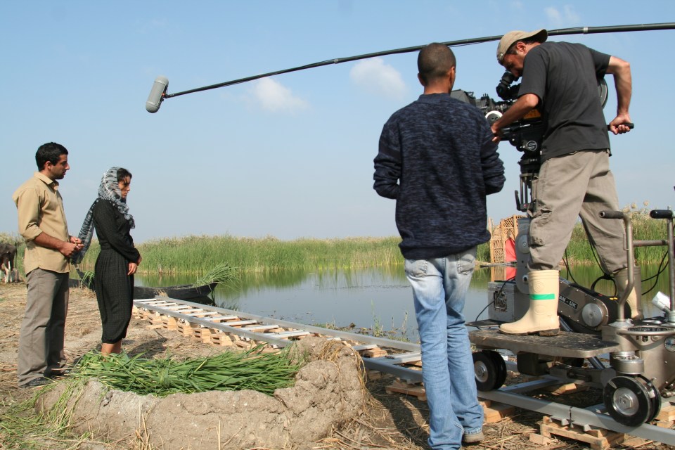 Abbas Fahdel on the set of Dawn of the Word