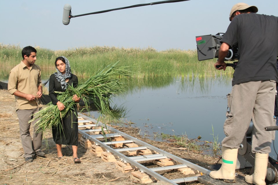 Abbas Fahdel on the set of Dawn of the Word