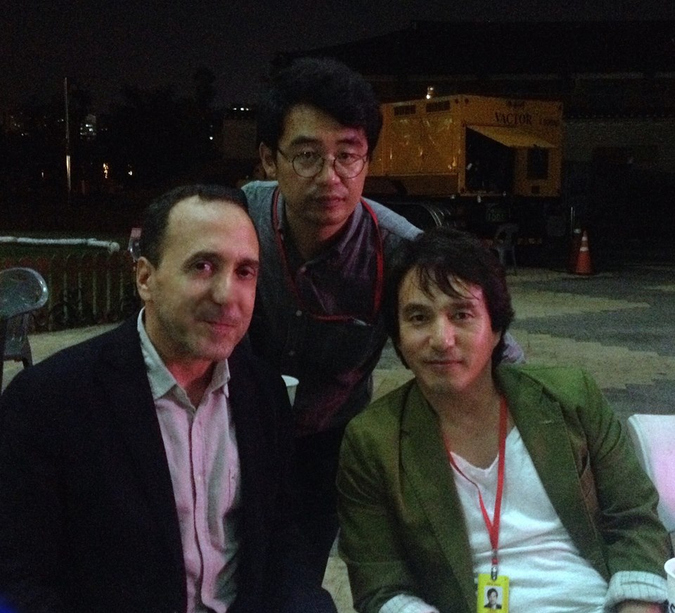 Avec Jeon Sung-kwon, directeur du festival DMZ DOCS, et Jo Jae-hyeon, star du cinéma coréen et acteur fétiche de Kim Ki-duk